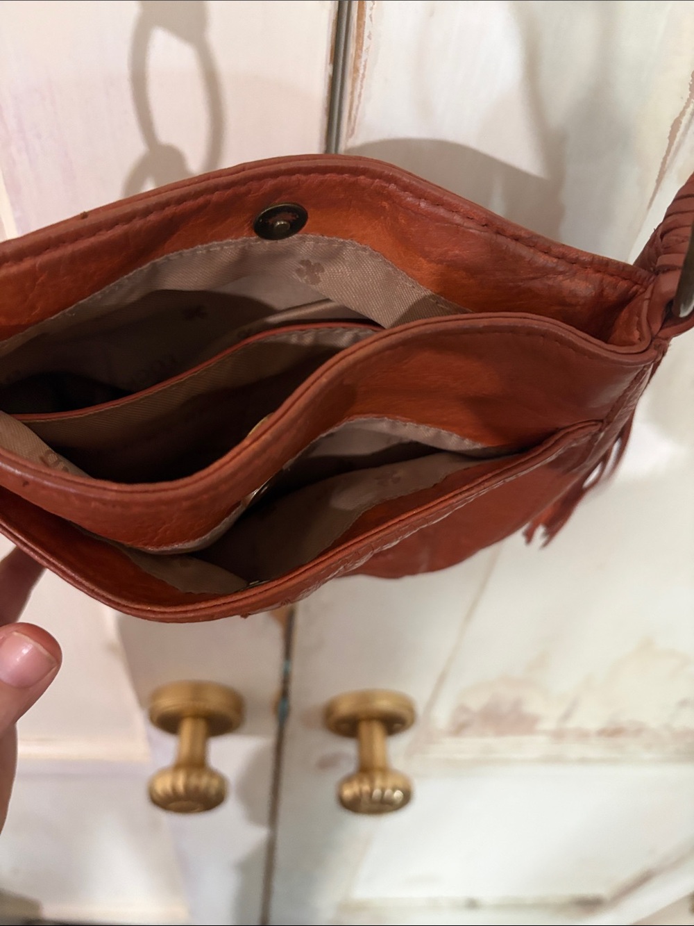 Lucky Brand Orange Leather Crossbody Bag - Picture 8 of 9